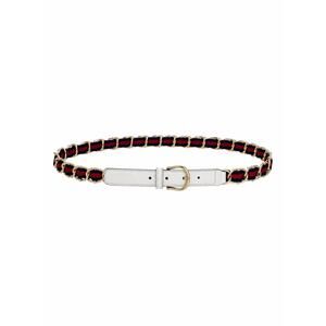 Gucci White Leather Gold Chain Web Belt Women Size 85/34